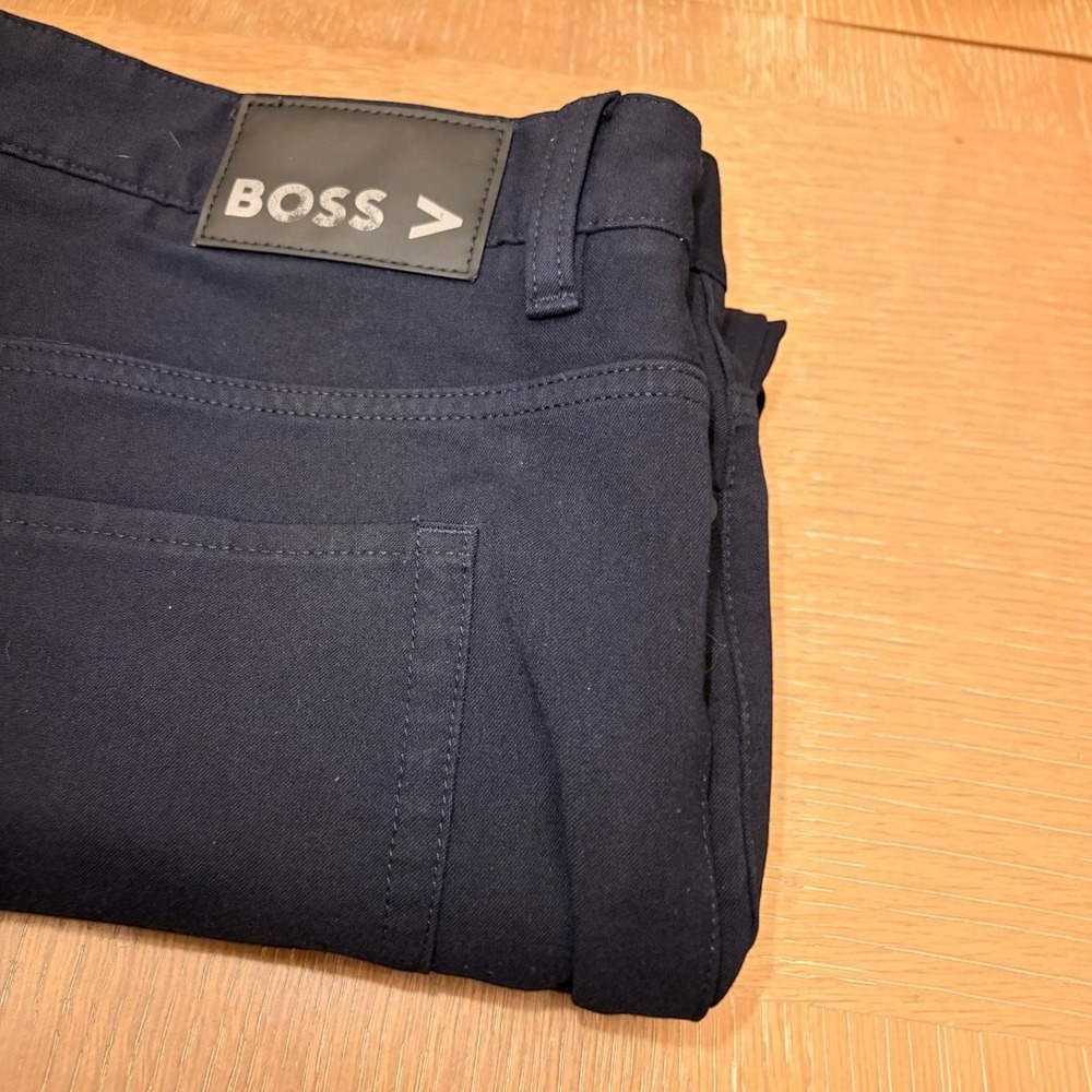 BOSS Hugo Boss Delaware3 Tech Stretch Slim Fit Pants Navy 36x32 Chino - Picture 6 of 10